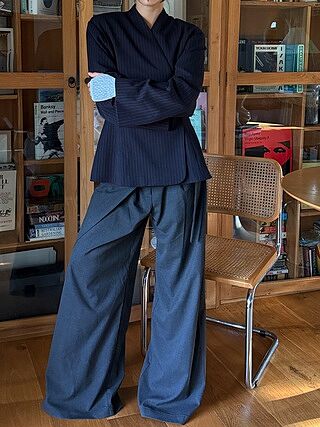 COCO BLAZER NAVY PINSTRIPE