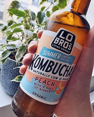 Kombucha, persikka-inkivääri, 330 ml