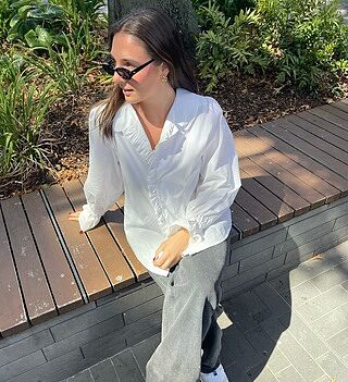 SANDLER RUFFLE SHIRT WHITE