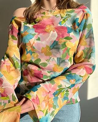FIREBIRD CHIFFON COWL TOP LOLLY FLORAL