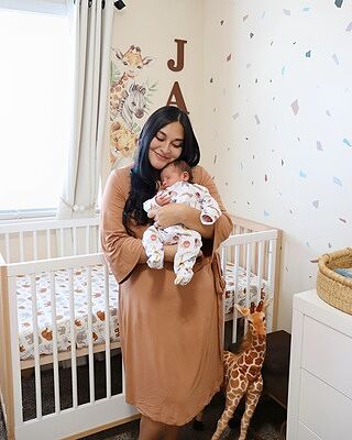 Camel Bamboo Knit Maternity Robe