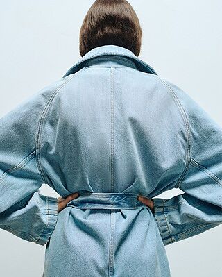 Denim Trench Coat in Bleach