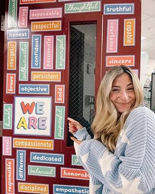 We Stick Together Motivational Pre-punched Bulletin Board Set Grade K-8