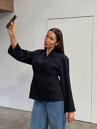 COCO BLAZER NAVY PINSTRIPE