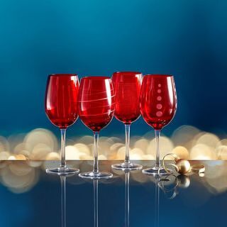 Cheers® Ruby Set of 4 Stemless Wine Glasses