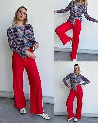 DILLON CARDIGAN BLUE WAVE STRIPE