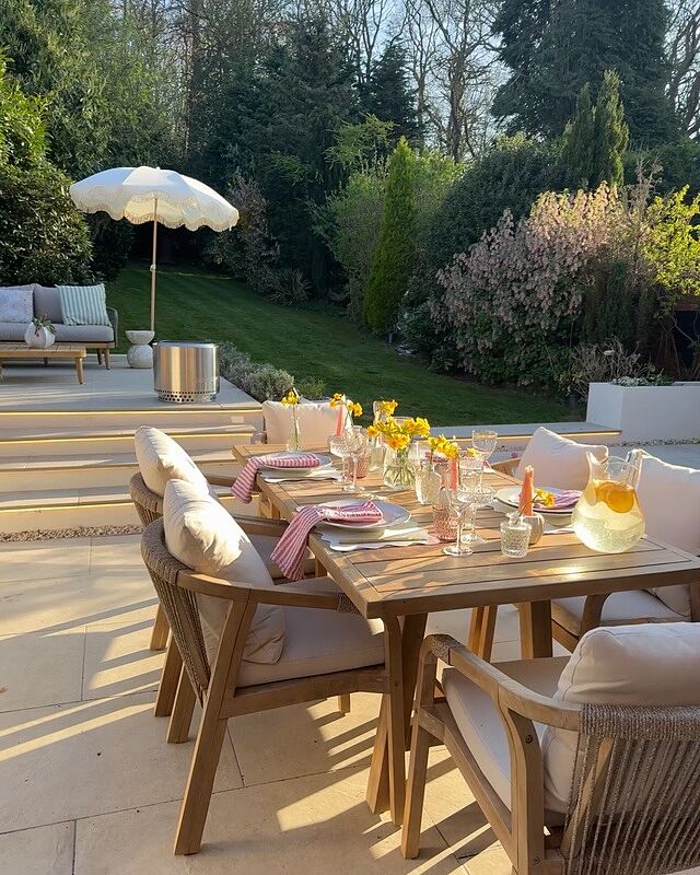 Quay 6 Seat Rectangular Dining Set in Linen
