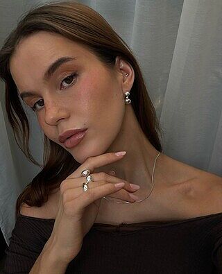 Bolded Drops Earrings Silver
