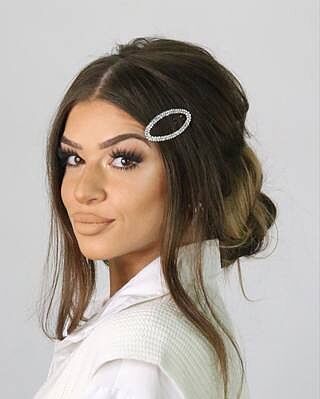 Radiance - Metal Oval Hair Clip (Silver)