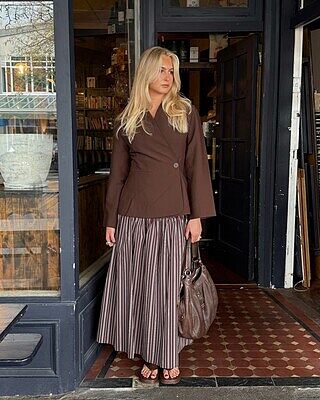 TRULLI SKIRT BROWN PINSTRIPE