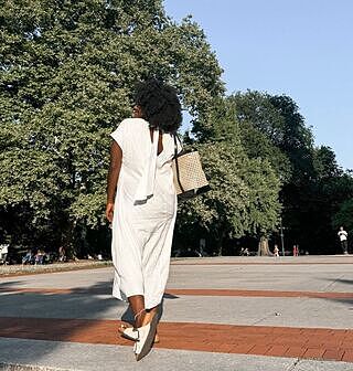 Louvre Bow Back Linen Dress - White