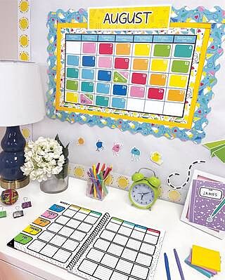 Happy Place Calendar Bulletin Board Set
