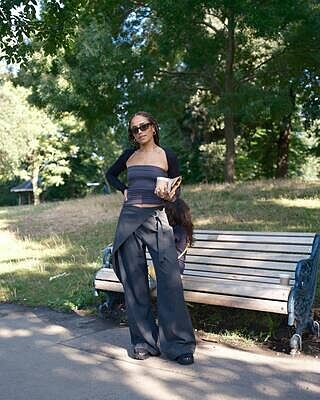 SASHA WRAP PANT CHARCOAL
