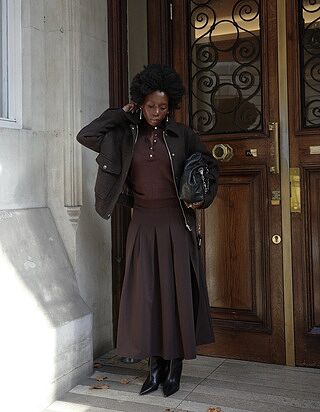 Chocolate Removable Collar Flannel Jacket