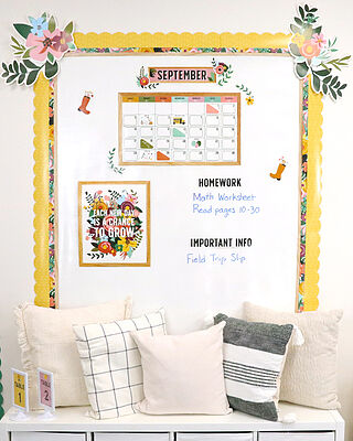Floral Garden Straight Bulletin Board Borders