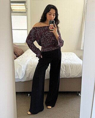 MADRID TOP BURGUNDY FLORAL