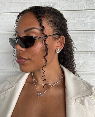 Puff Heart Necklace Silver