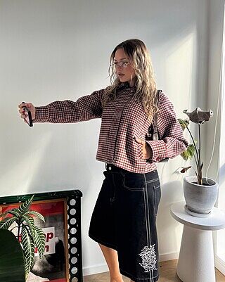 MONTY JACKET BERRY VANILLA CHECK