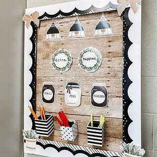 65' Black with White Polka Dots Rolled Scalloped Bulletin Board Borders