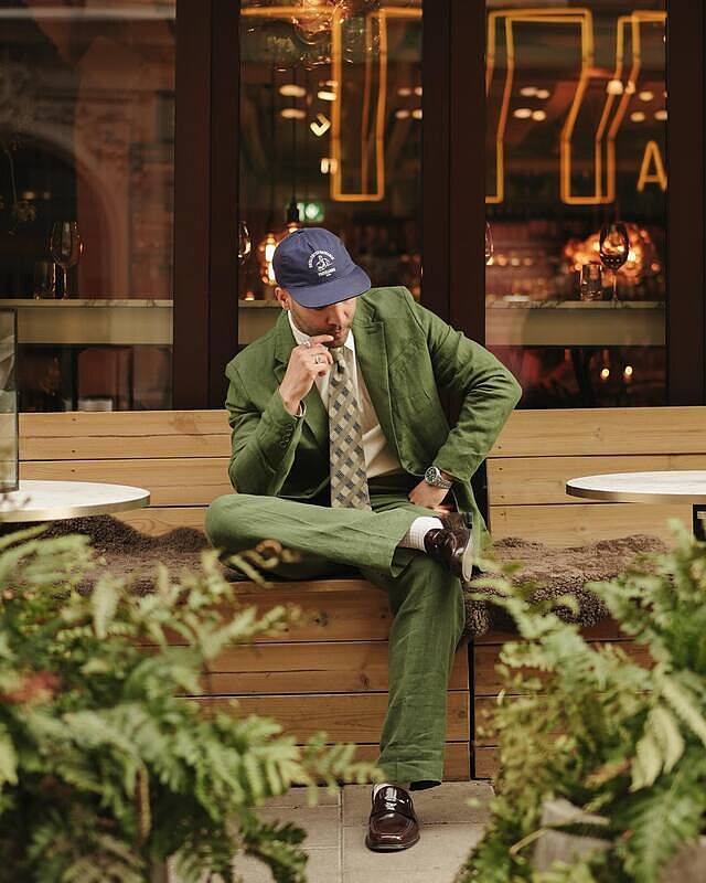 Tailored Linen Blazer | Forest