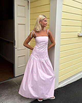 TRULLI MAXI DRESS LILAC CANDY STRIPE