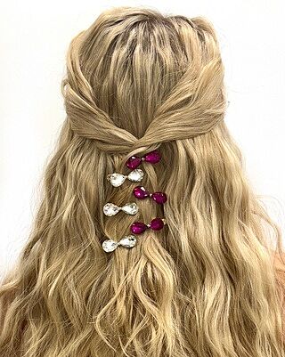 Mini Gem Cut Bow Clips - 3 Pack