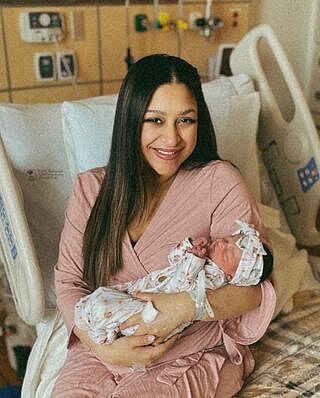 Solid Mauve Bamboo Knit Maternity Robe