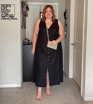 Islet Button-Down Linen Maxi Dress - Black