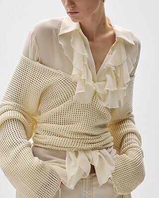 Silk Ruffle Shirt in Solitary Star