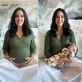 Solid Olive Bamboo Knit Maternity Robe