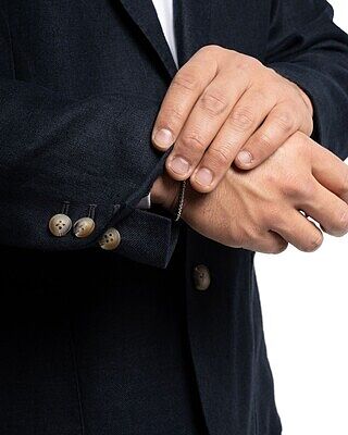Unstructured Linen Jackets - Navy