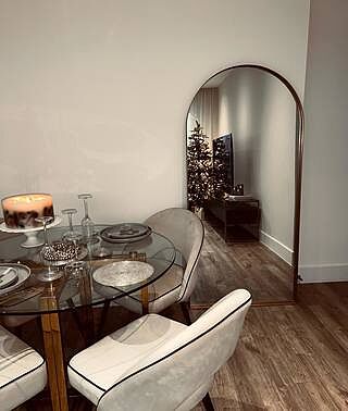 Oakley Set of 2 Champagne Velvet Upholstered Dining Chairs with Contrast Piping