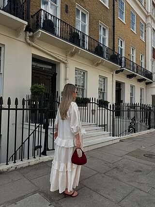 Volume Sleeve Taffeta Dress