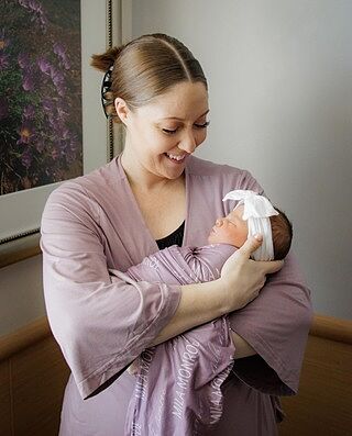 Dusty Purple Bamboo Knit Maternity Robe