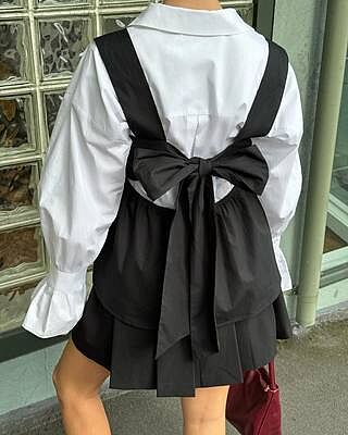 MARGIE TIE-BACK TOP BLACK