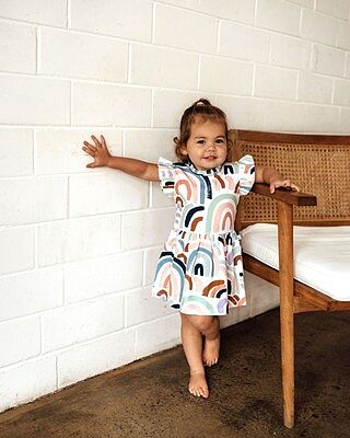 Rainbow Baby Short Sleeve Organic Dress