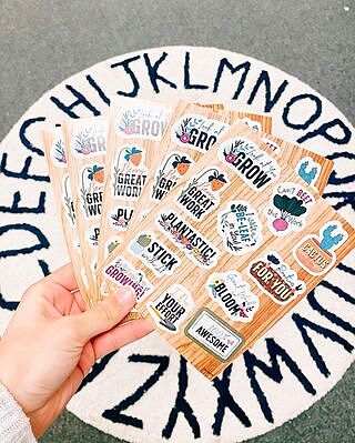 Grow Together Motivational Shape Stickers