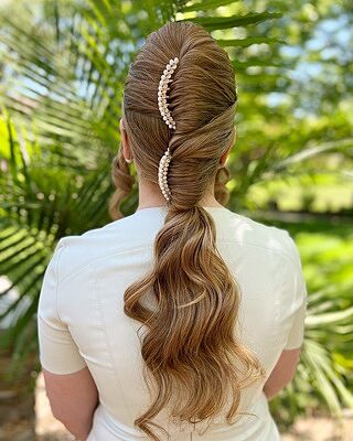 Pearl and Rhinestone Encrusted Hair Comb