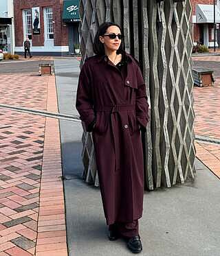 ANNIE TRENCH COAT DEEP PLUM