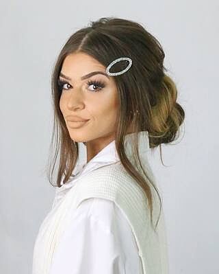 Radiance - Metal Oval Hair Clip (Silver)