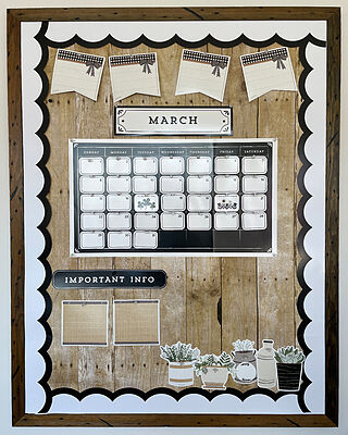 Farmhouse Calendar Bulletin Board Set