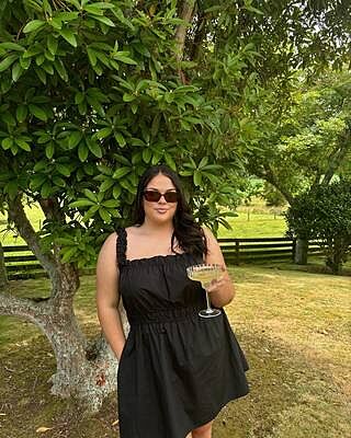 TRULLI RUCHED MINI DRESS BLACK