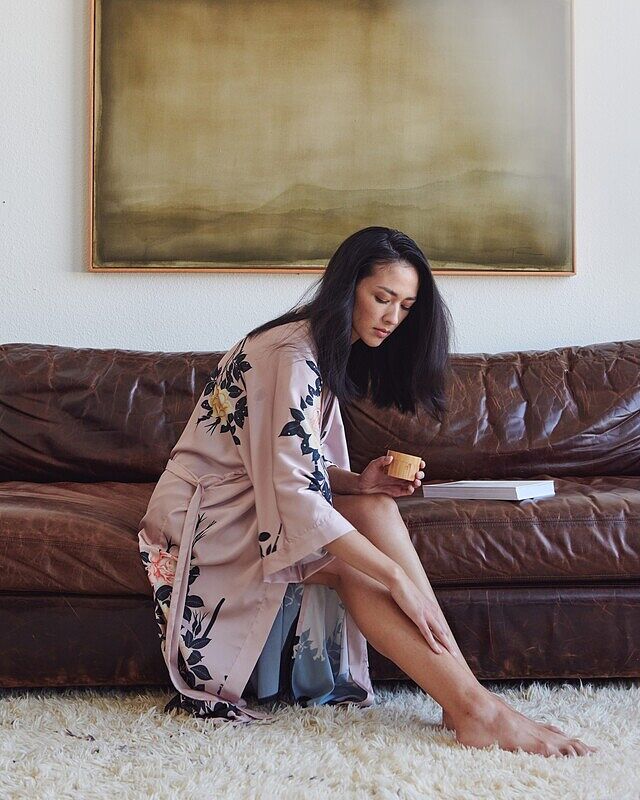 Blush Rose Long Kimono Robe