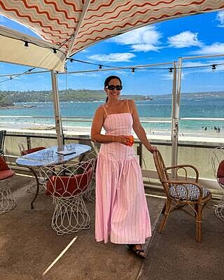 TRULLI MAXI DRESS LILAC CANDY STRIPE