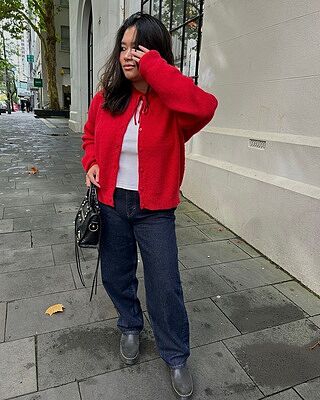 ANNIE CARDIGAN CHERRY RED