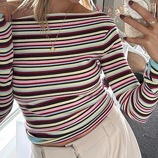 EMMA KNIT LONG SLEEVE CANDY STRIPE