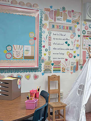 Teal with Leaves Scalloped Bulletin Board Borders
