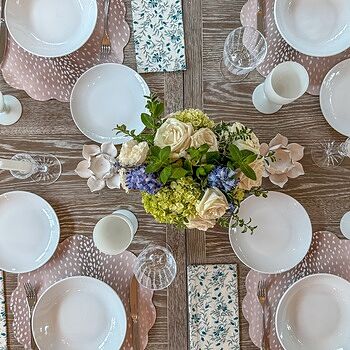 Baroque Floral Ombre Reversible Wipeable Placemats Set of 4