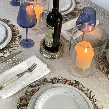 Baroque Floral Ombre Reversible Wipeable Placemats Set of 4