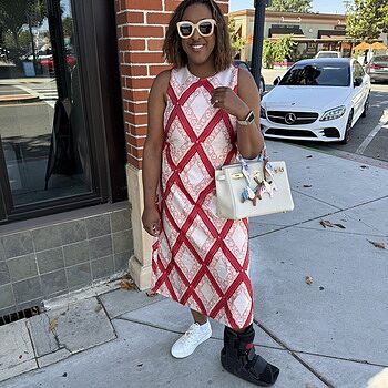 Vermillion Trellis Fil Coupe Francine Dress | Tuckernuck